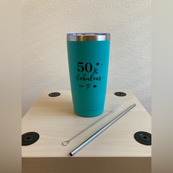 1975 Birthday Bundle — Teal Insulated Tumbler with Lid & Aromatic Candle - Picture 2 of 10